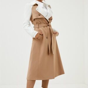 Karen Millen Tan and White Trench Coat